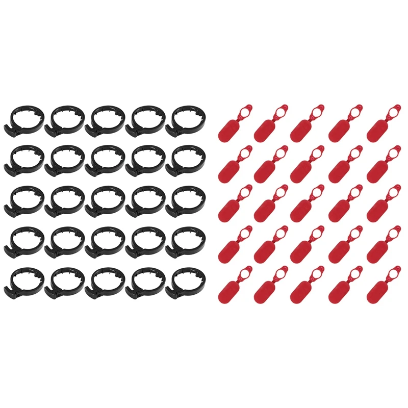 

25Pcs Charging Port Dust Plug Rubber Case & 25Pcs Electric Scooter Front Tube Stem Folding Insurance Circle Guard Ring