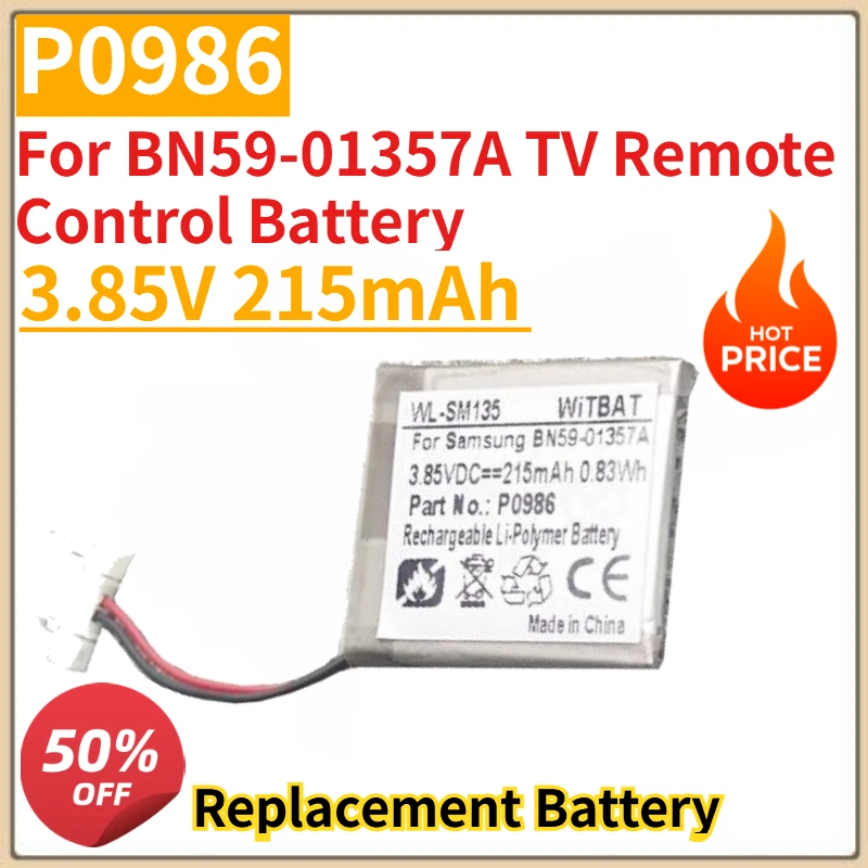 

High Quality New P0986 3.85V 215mAh Replacement Battery for BN59-01357A TV Remote Control Battery
