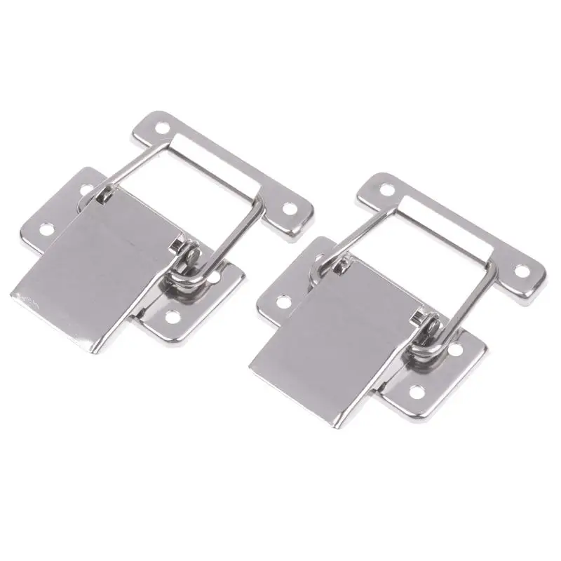 2Pcs Stainless Steel Latch Hasp Hardware Boxes Doors Belts Cabinet Case Spring Loaded Latch Catch Toggle Hasp Easy Install