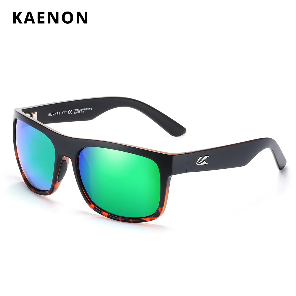 KAENON TR90 Frame Polarized Sunglasses Men Anti-Glare Driving Goggles 1.1mm Enhanced Eyewear Sports Fishing Colorful Sun Glasses