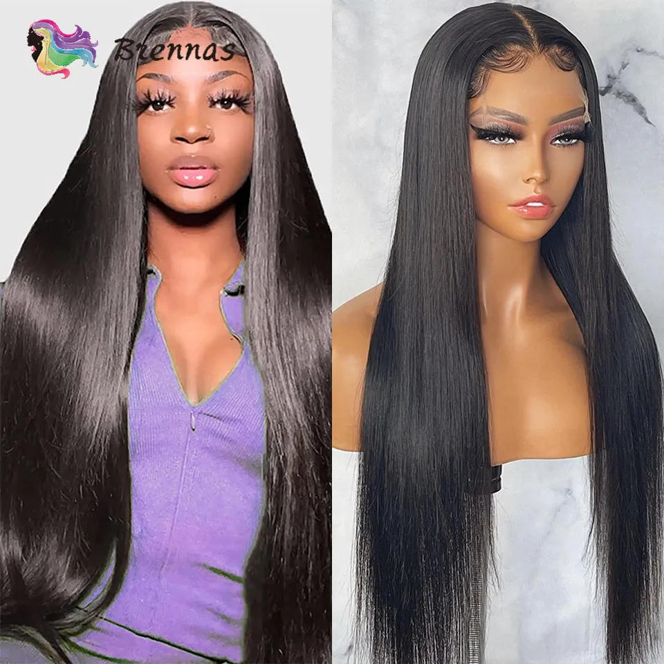 

Peruvian Straight Lace Front Wig Preplucked 34inch 13x4 13x6 Straight Human Hair Lace Wigs For Women Natural Hairline Density180