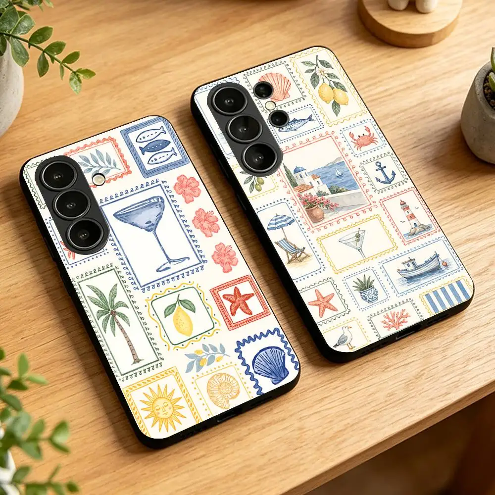 Element Patchwork Graphic Streetwear Phone Case For Samsung Galaxy S21 S22 S23 S24ULTRA S25ULTRA FE Ultra Plus5G A52S S26 Cover