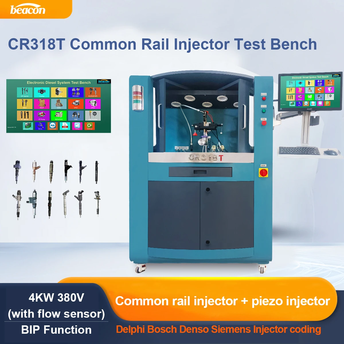 Auto Repair injector Calibration Machine Common rail Diesel injector Test Bench Crdi injector tester Equipment CR318-PRO