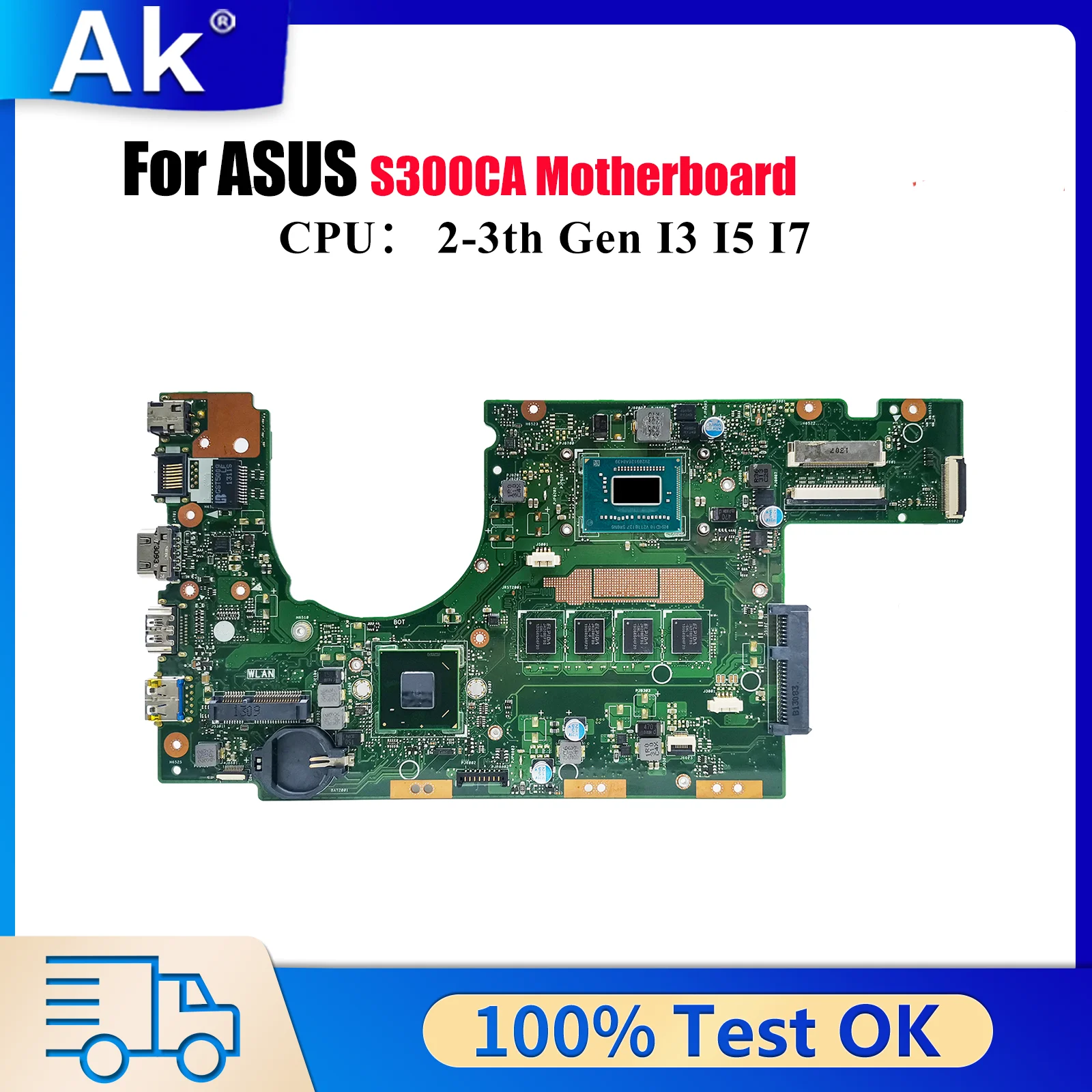 

Материнская плата для ноутбука S300CA для ASUS S300CA S300C, материнская плата для ноутбука с процессором I3 I5 I7, 100% тестирование, ОК, быстрая доставка, высокое качество