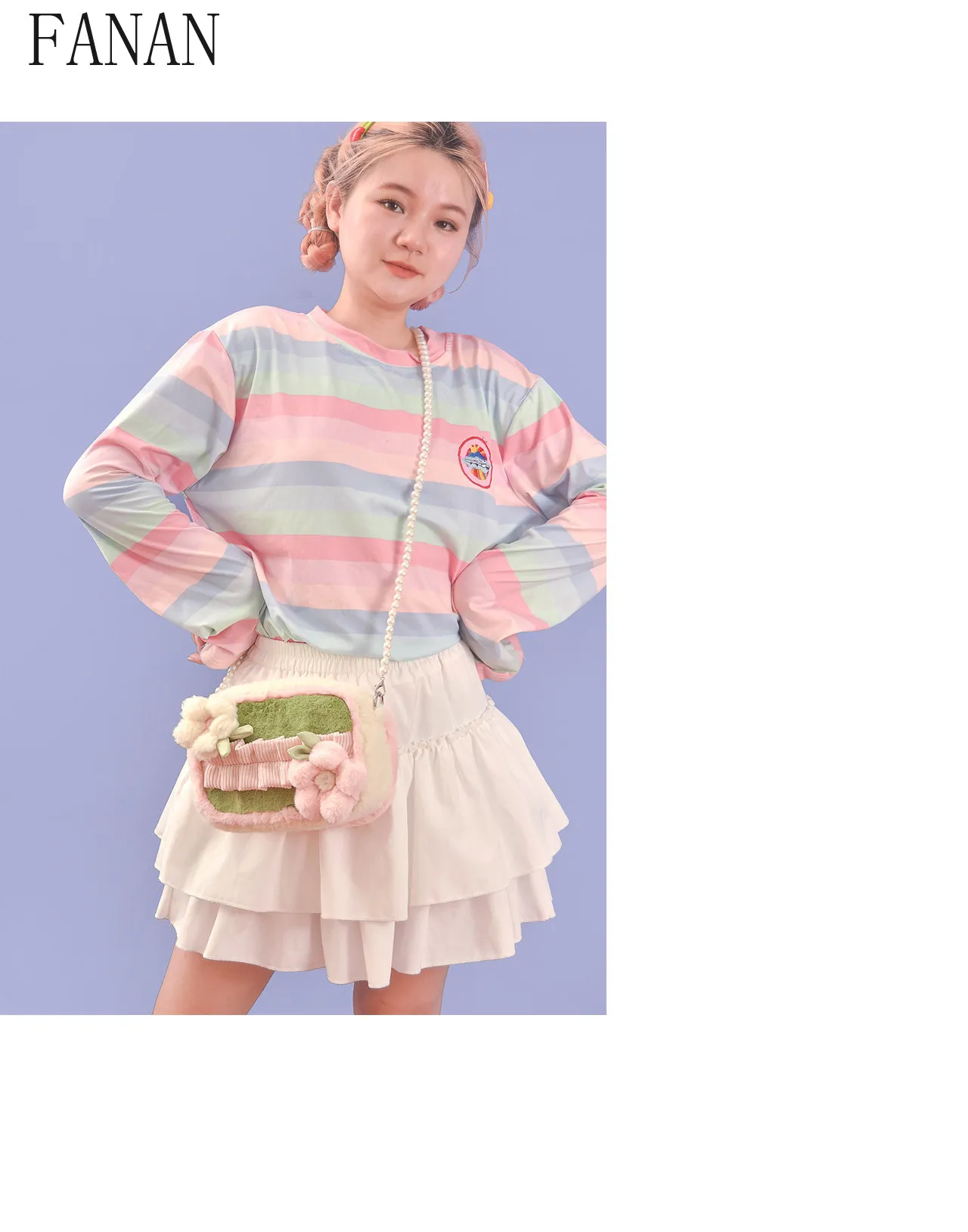 Lolita Original Plush Cute Cake Crossbody Bags for Women 2026 New Autumn/Winter Plush Girls Handbag Small Square Bag