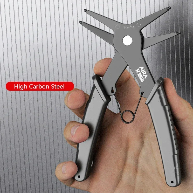 2 In 1 Snap Ring Pliers For Internal External Card Retaining Pincer Multifunctional Professional Hand Tool Hardware Repair Tool