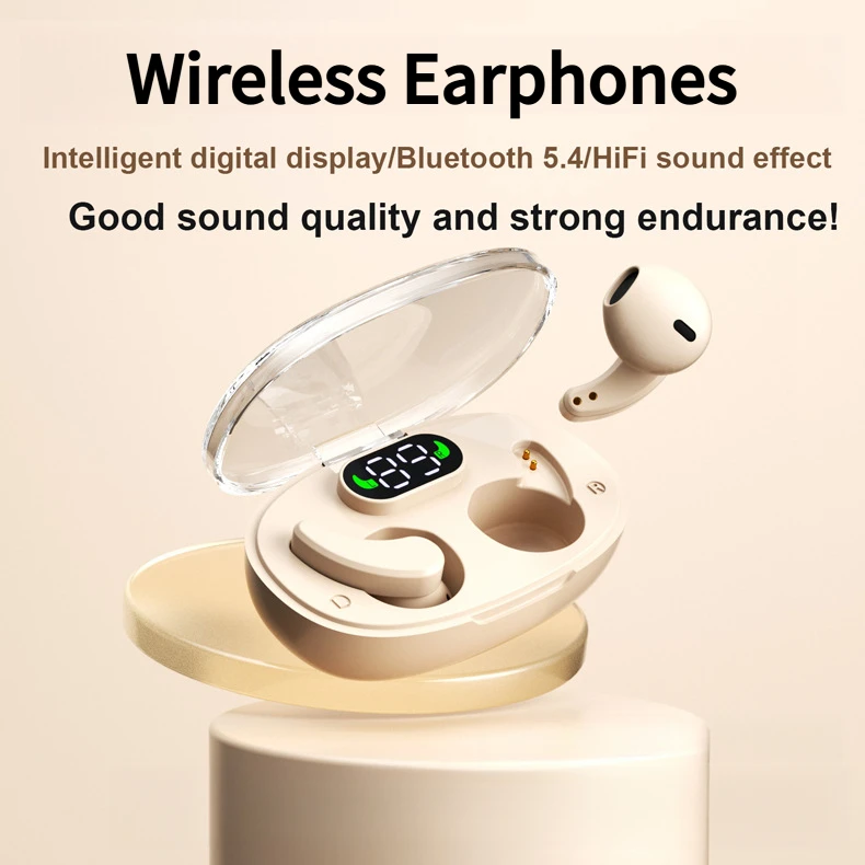 In-ear Earbuds Bluetooth 5.4 LED Digital Power Display 13mm Driver Low Latency Dual Mic Noise Reduction Touch Control Headphones