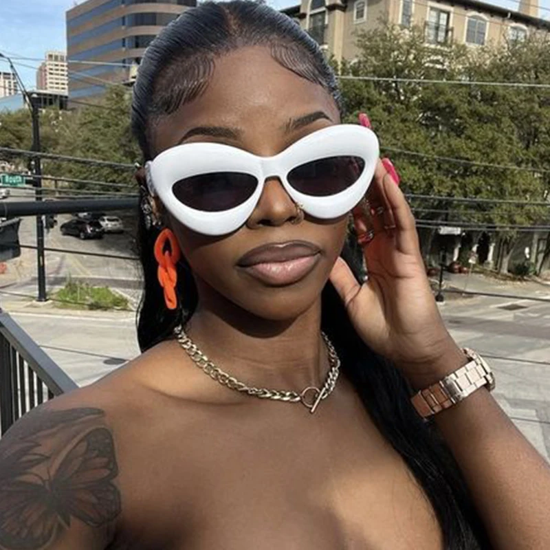 

Luxury Brand Sunglasses Men 2023 Unique Candy Color Sexy Lip Y2k Yellow Blue Sunglasses For Women Punk Hip Hop Shades