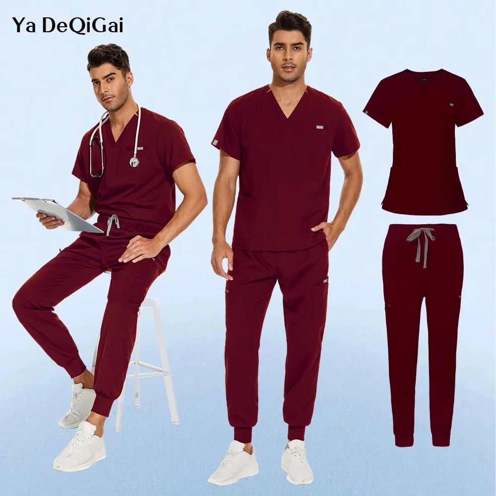 

Solid Color Scrubs Suits Unisex Medica Uniform Nurse Uniform Scrub Tops Pants Mens Women Lab Nursing Uniform Nurse Accessories