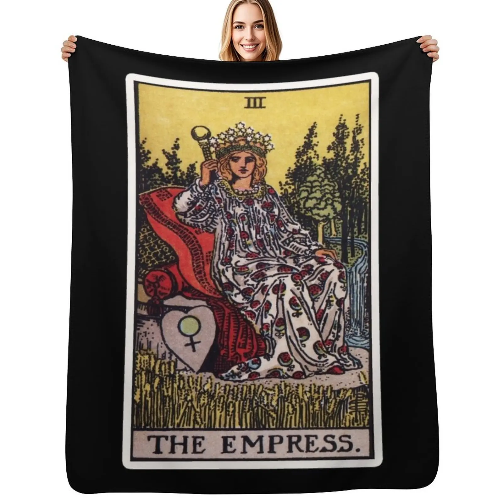 

III. The Empress Tarot Card Throw Blanket Quilt christmas decoration Luxury Throw Luxury Blankets