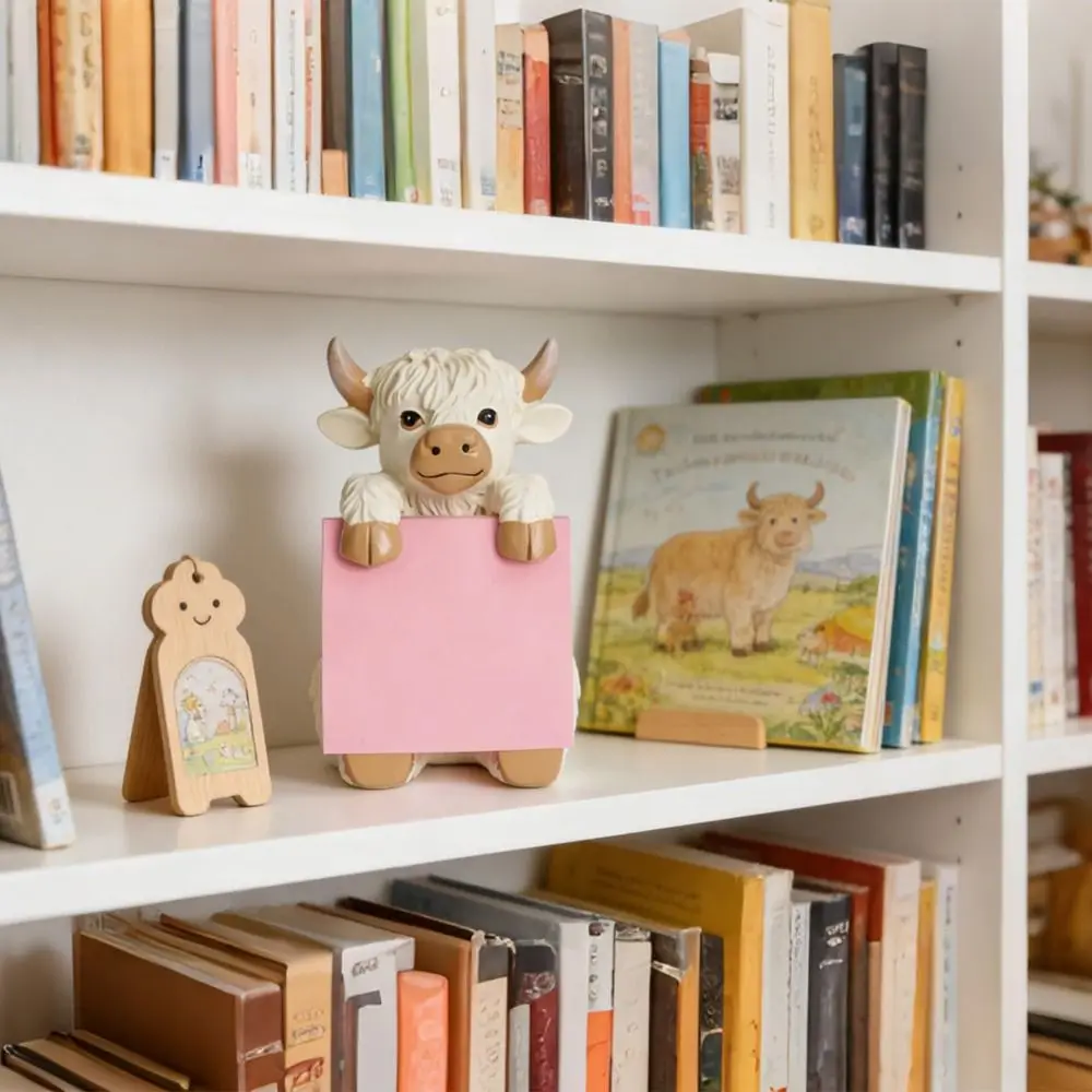 Highland Cow Pop-up Sticky Note Dispenser 100 Sheets 3x3 Inches Note Dispenser Study Accordion-style Desktop Organizer