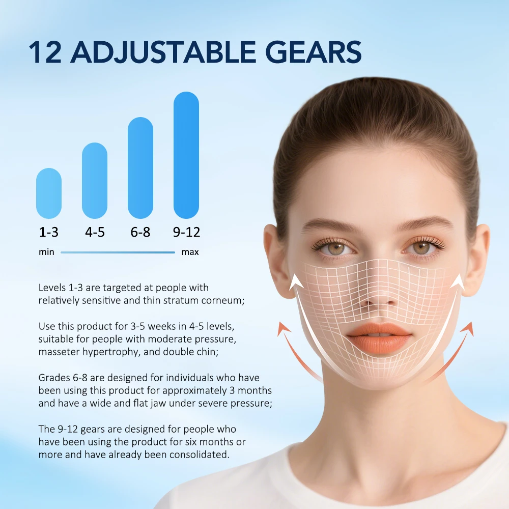 V Face Lifting Beauty Device Double Chin Remove EMS Lift Machine Facial Slimming Massage With Voice Beauty Care Gift