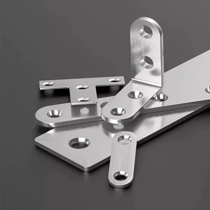 5PCS Stainless Corner Code 90° Right Angle Fixator Furniture Cabinet Connection Angle Iron Stool Chair Reinforcement Accessories