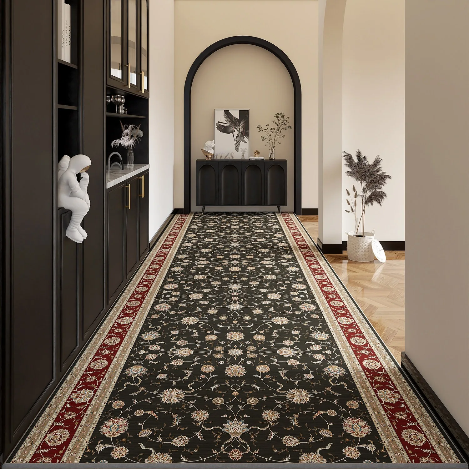 Hallway Runner Rug Red Light Luxury Advanced Long Mat Non-slip Floor Mat Home Decoration Carpet Corridor Rugs Teppich Läufer 러그