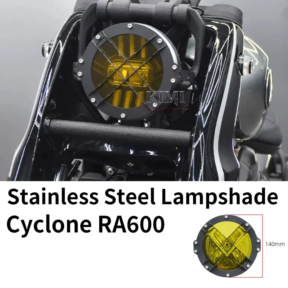 For Cyclone RA600 RA 600 Motorcycle Modification Stainless Steel Headlight Cover Retro Lampshade Accessories