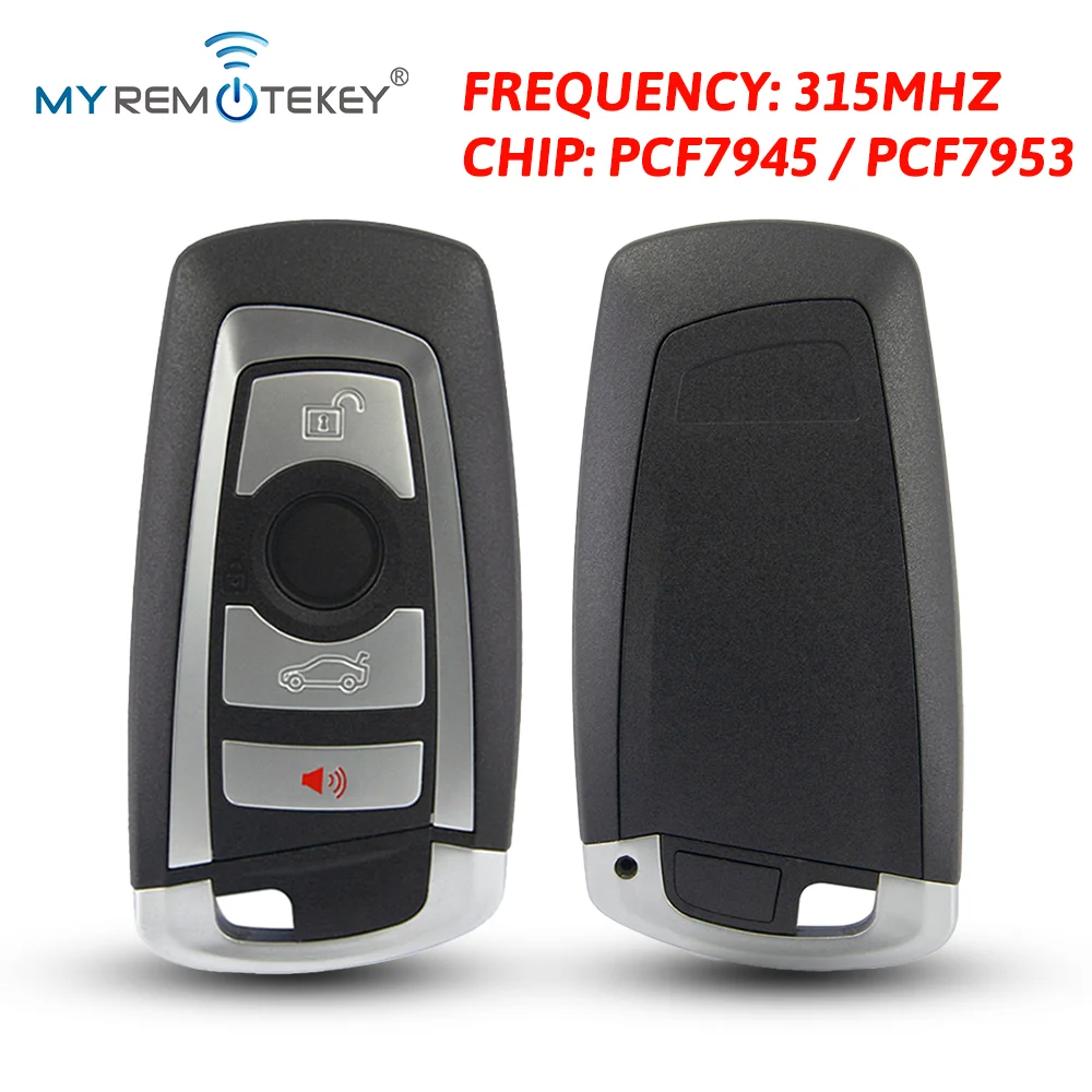 

MYREMOTEKEY Смарт-ключ, 4 кнопки, 315 МГц, чип PCF7945/PCF7953 для систем BMW 3 5 7 F серии CAS4+/FEM