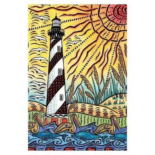 Colorful Ocean Lighthouse Beach GARDEN Flag - 1110034