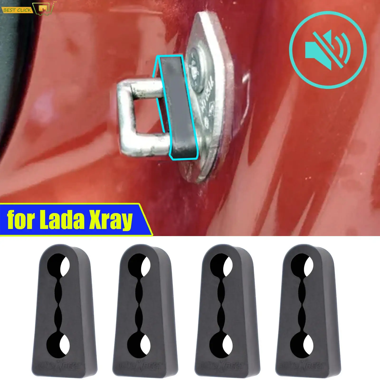 Door Lock Sound Deadener Damper For Lada Xray X Ray CROSS Insulation Deaf Soundproofing seal Soundproofing Quiet Buffer