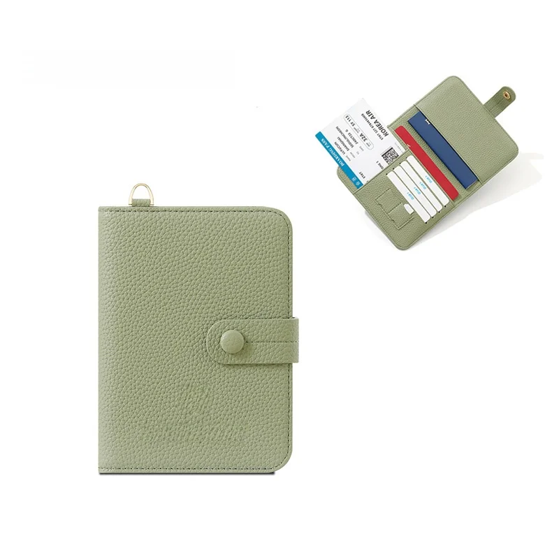travel-portable-neck-hanging-passport-document-storage-bag-card-holder-integrated-multi-function-storage-leisure-simple-style