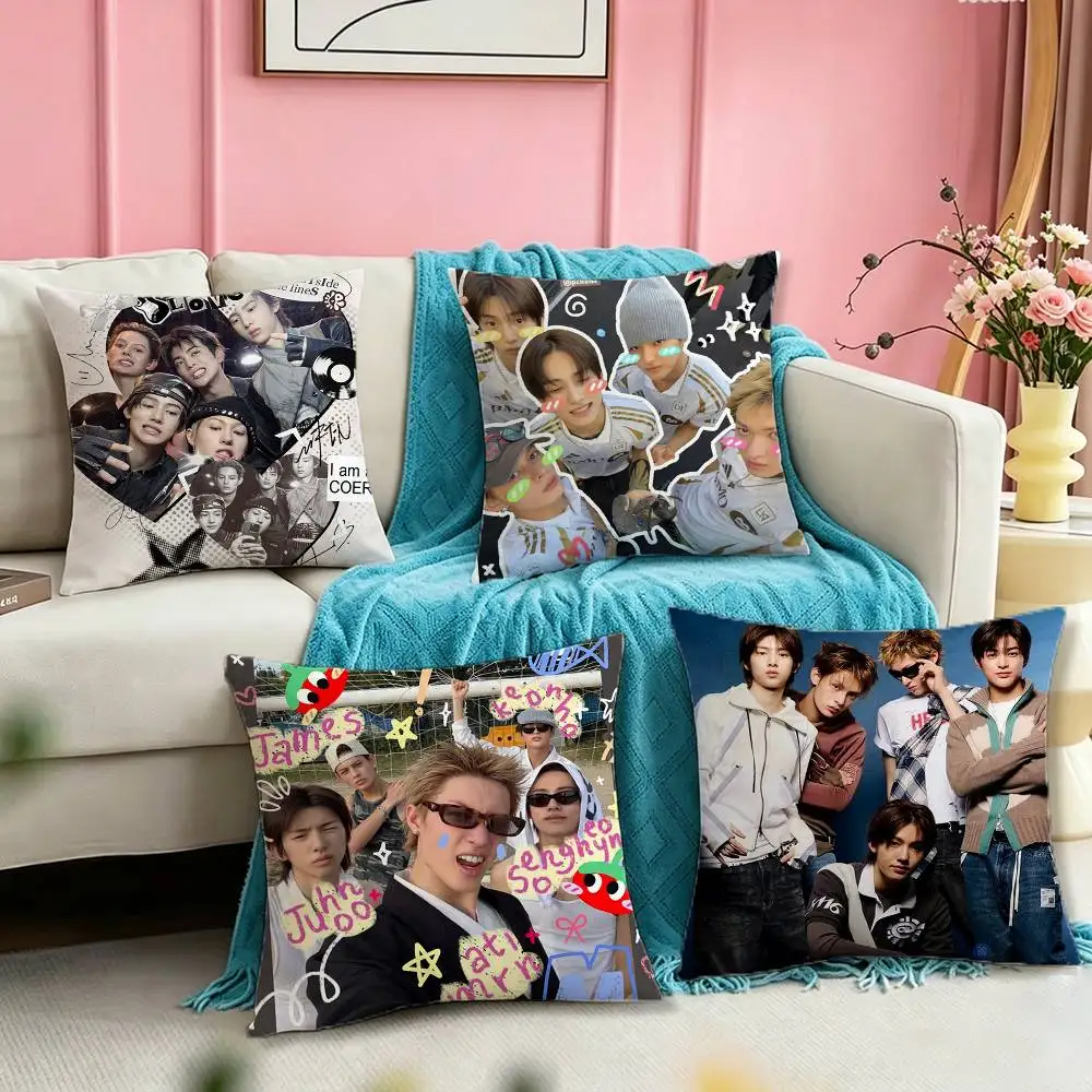 

K-pop CORTIS Square Double-Sided printed Pillow Case Bedroom Bedside Pillow Sofa Cushion Cover