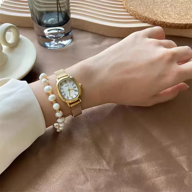 Women High Quality Quartz Watch Square Dial Orologio Luxury Elegant Gold Stainless Steel Clock Ladies Vintage Wristwatch