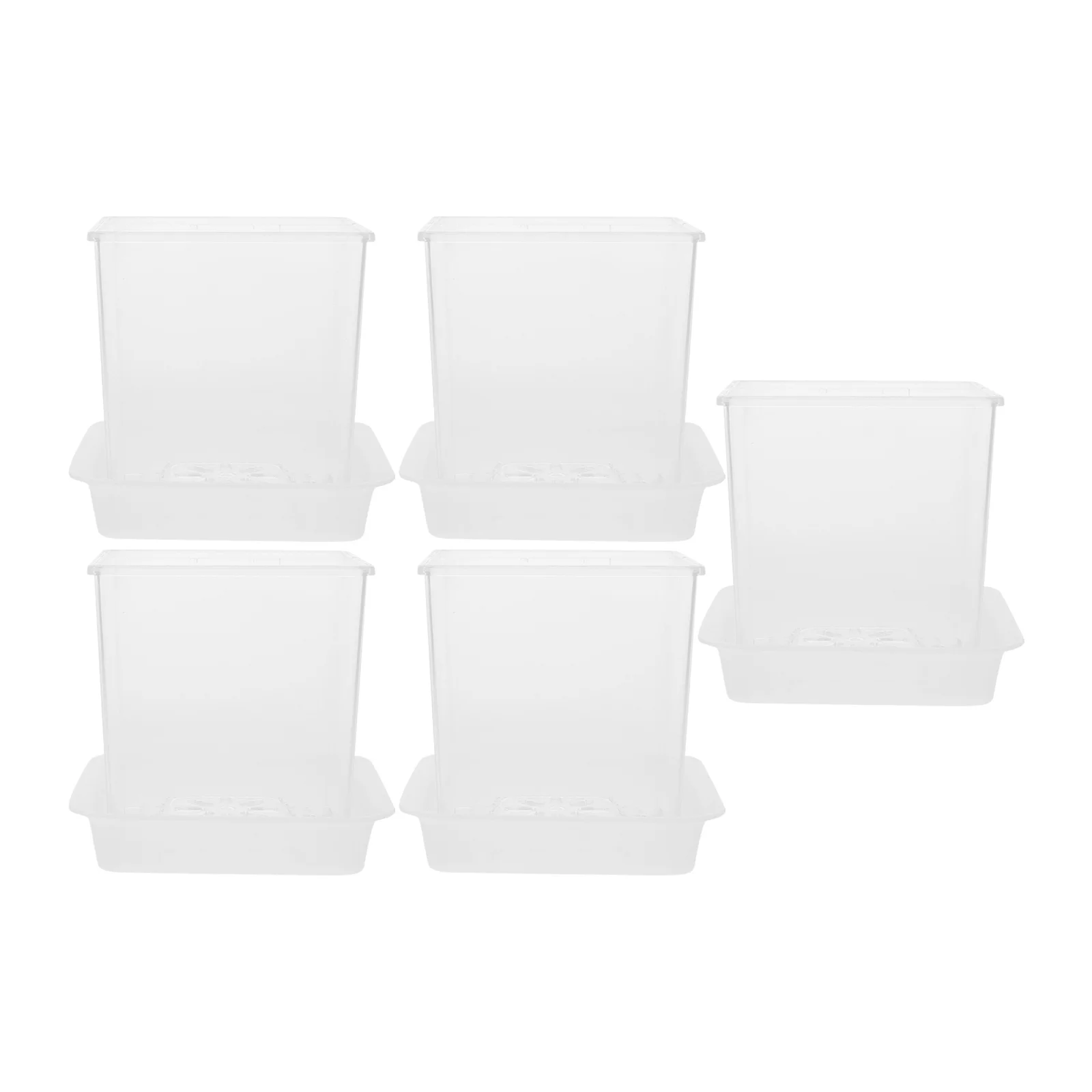 

5Pcs Clear Acrylic Nursery Pots Breathable Orchid Planters Flower Containers for Plant Growth Garden Acrylic Orchid Pot