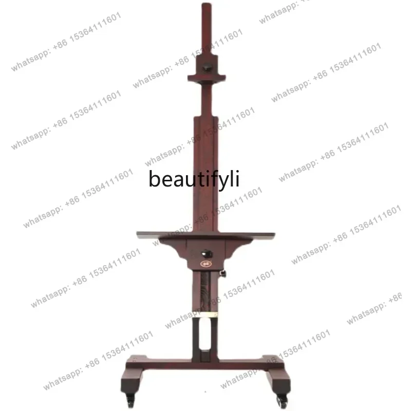 High-End Wooden Oil Painting Easel Beech Display Stand Sketch Gouache Flat Rack Adjustable Flat Dual-Use Telescopic