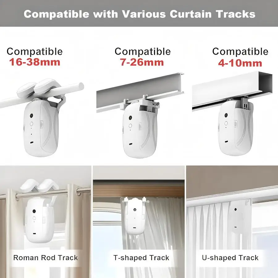 Tuya WiFi  3 in 1 Smart Curtain Motor Electric Curtain Robot Auto Opener No Wiring Support APP （Equipped with remote control）