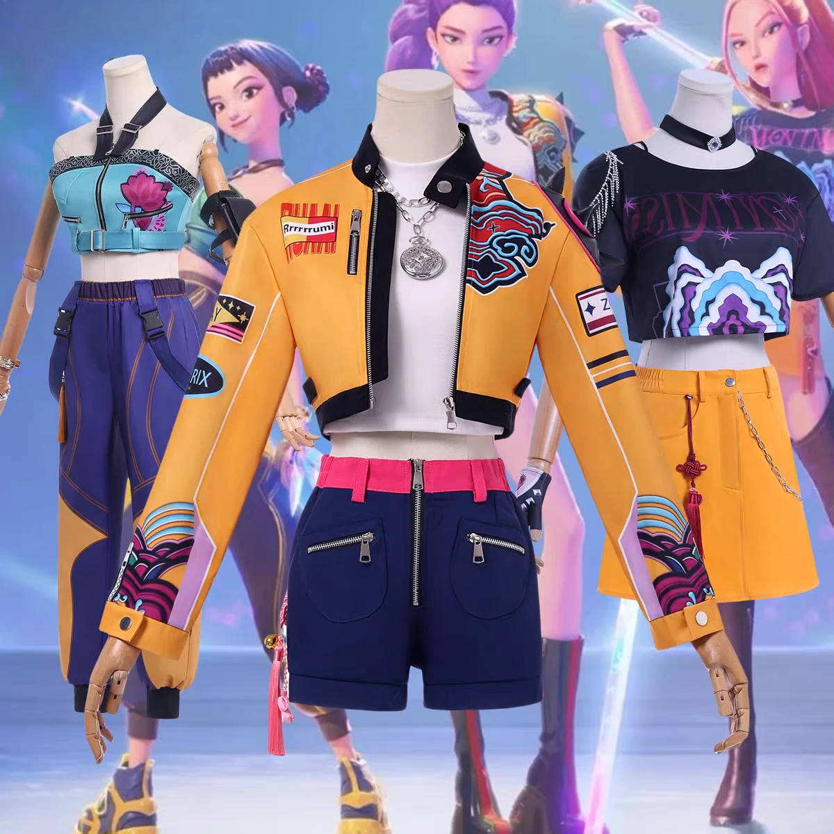 

KPOP Demon Mira Huntrix Hunters Cosplay Zoe Rumi Baby Clothes Dress Anime Girl Group Stage Outfit Full Set Halloween Carnival