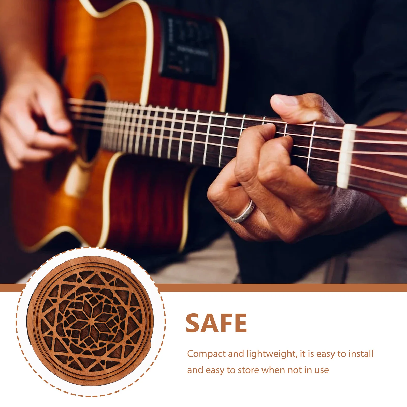 

Resonator Sound Hole Guitar Electric Accessories Wood Feedback Buster for Acoustic