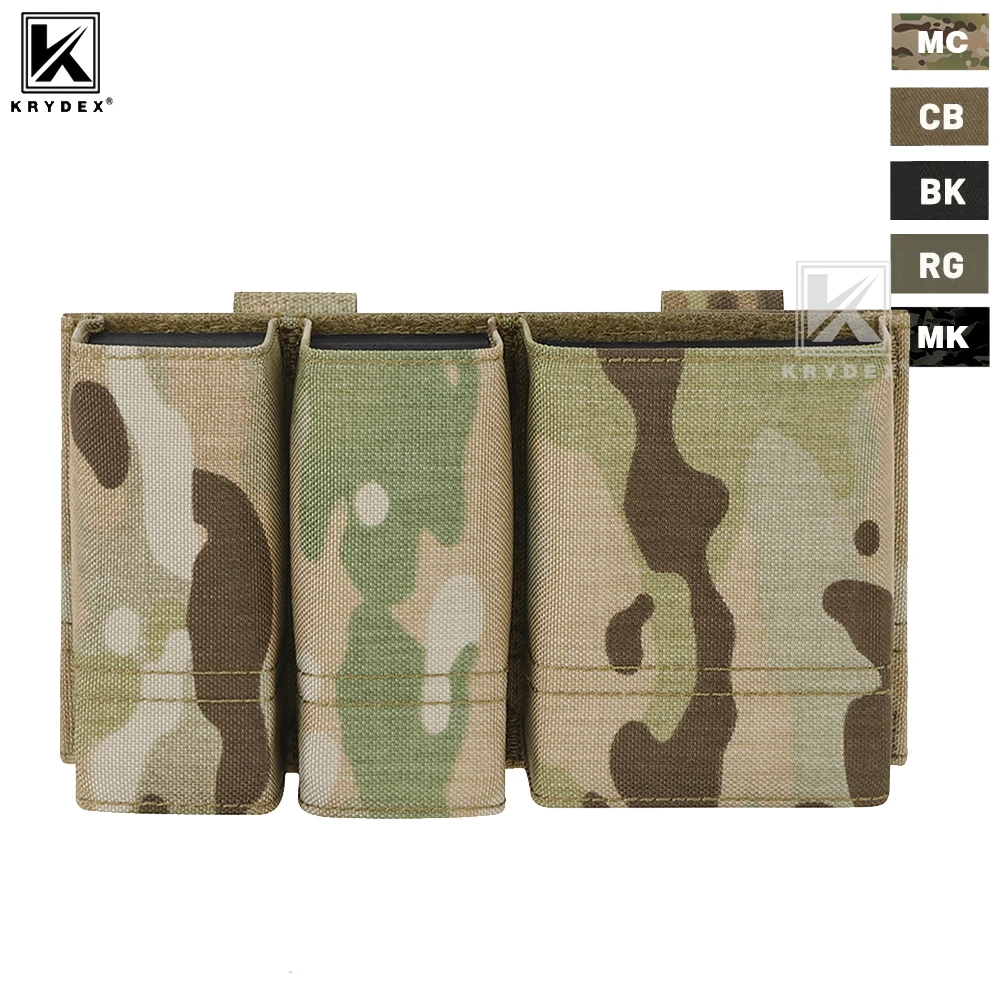 

KRYDEX Тактический трехместный подсумок для журналов с открытым верхом, 556 9 мм, держатель для магнитов MOLLE, держатель для охотничьих аксессуаров M4 AR