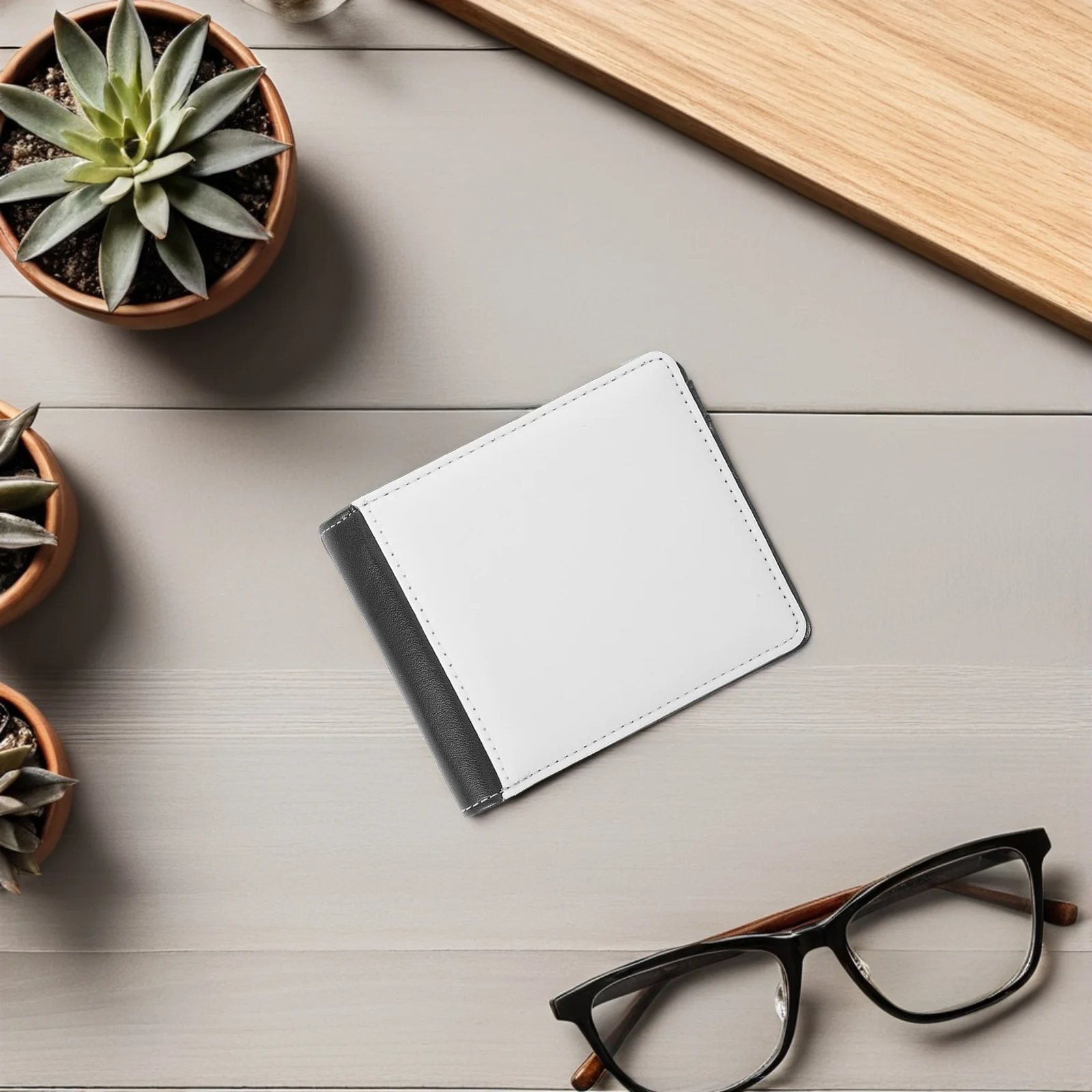 محفظة التسامي للرجال Pu محفظة فارغة قابلة للطي لتقوم بها بنفسك محفظة نقل الحرارة فتحات بطاقة عملة جيب هدية عيد ميلاد الأب #4