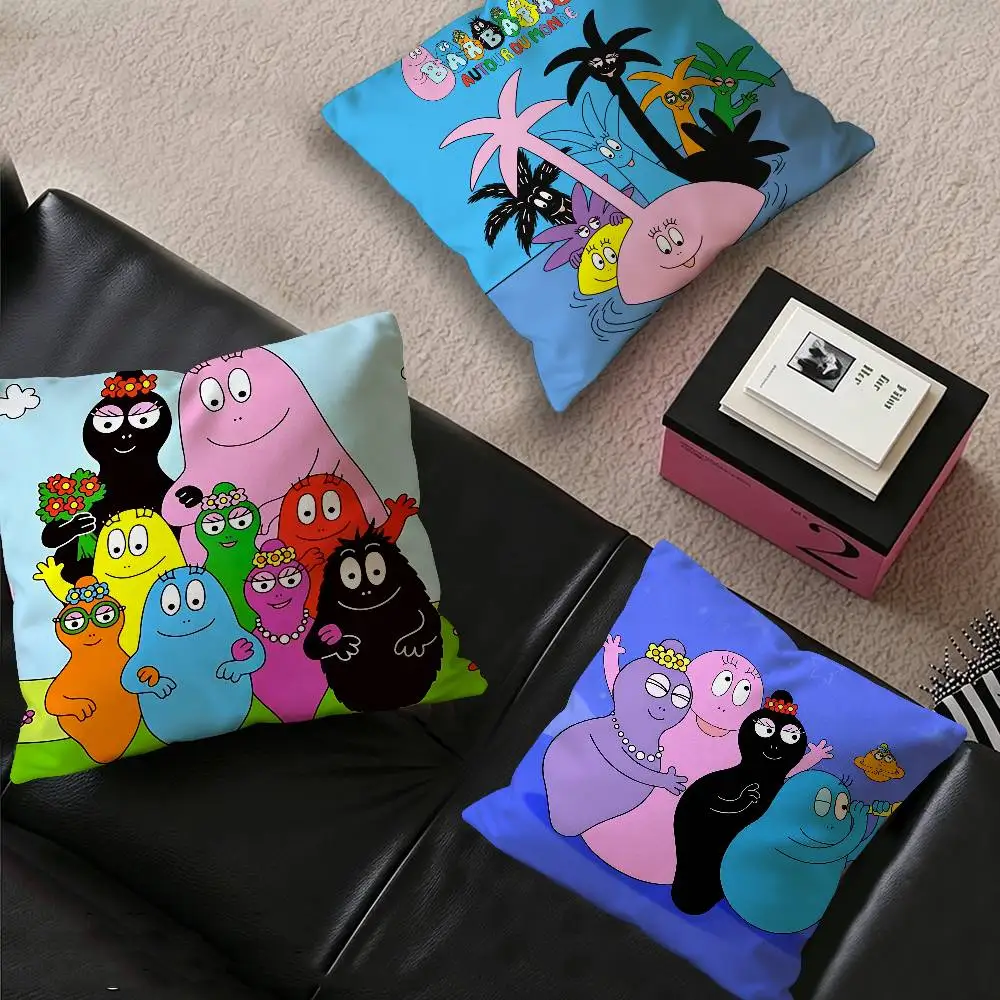 Les Barbapapa Family Anime Personalized Pillow Dust Cover Bedroom Kids Party Decoration Pillowcase Birthday Children Gift