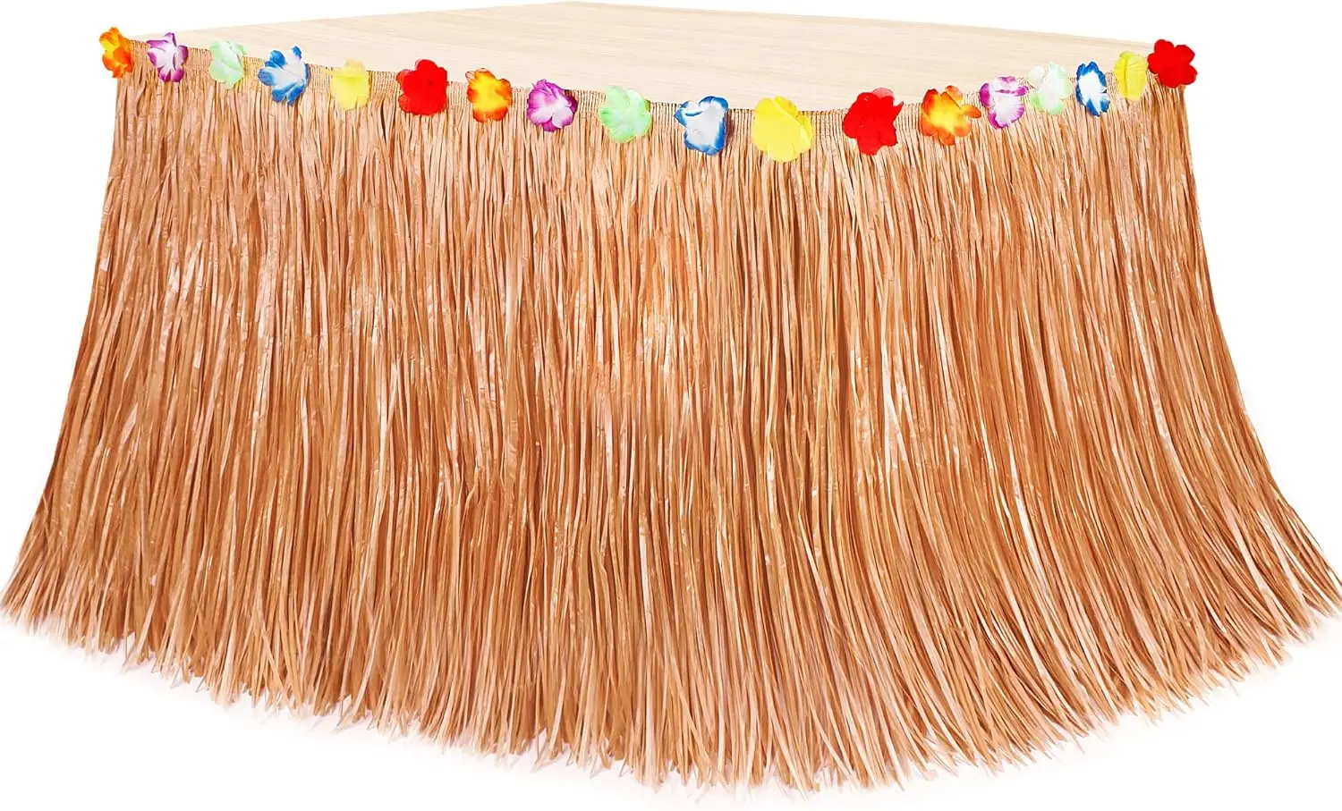 

Luau Party Decorations: 108" Hawaiian Grass Table Skirt for Summer Tropical Hula Parties