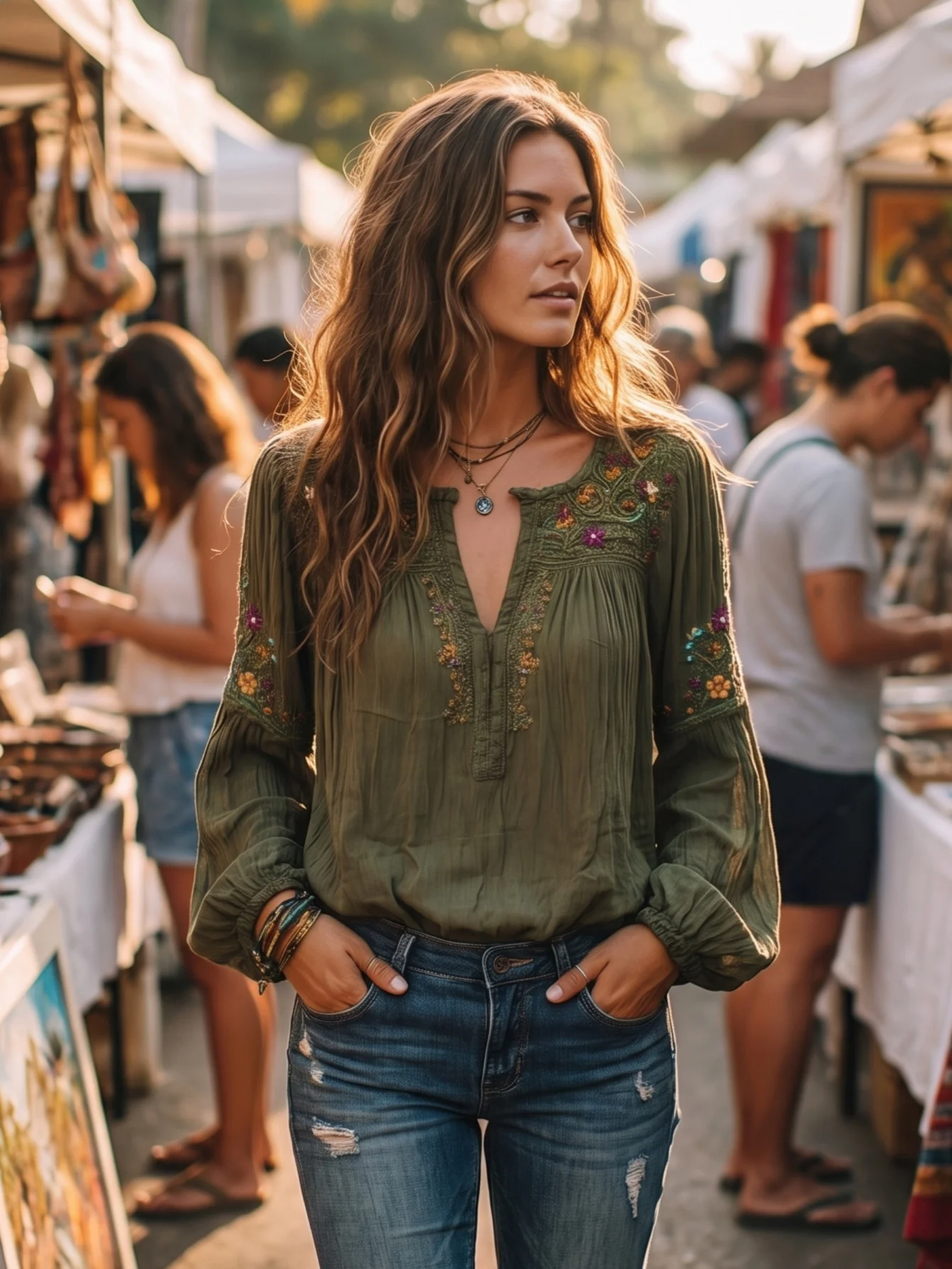 Women's Blouse Ethnic Style Retro Flower Pattern Loose V- Neck Pullover Shirt Casual Spring Ruched Tops 2026 Blusas femme