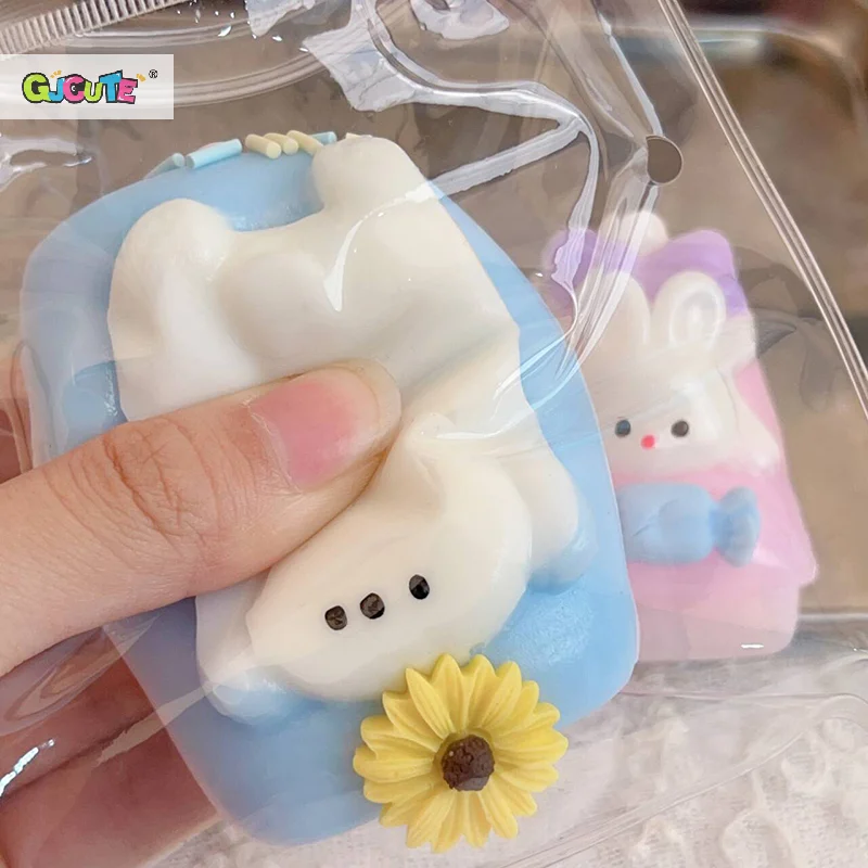Cute Cartoon Bunny Puppy Squeezy Toy Soft Mochi Decompression Toys Slow Rebound Squeezing Fidget Toy For Kid Gifts