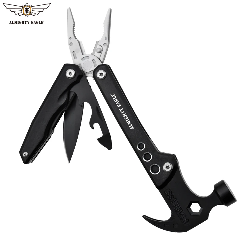 Folding Pliers Stainless Steel Claw Hammer With Knife Screwdriver For Household Camping Tool Outdoor Survival Equipment