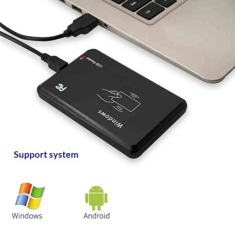 125kHz 13.56MHz RFID Reader with USB for Smart Card Access and Proximity Detection