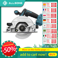 ALLSOME Electric Circular Saw 125mm Saw Blade Brushless Multi-Angle Cutting Suitable For Makita 18v Battery