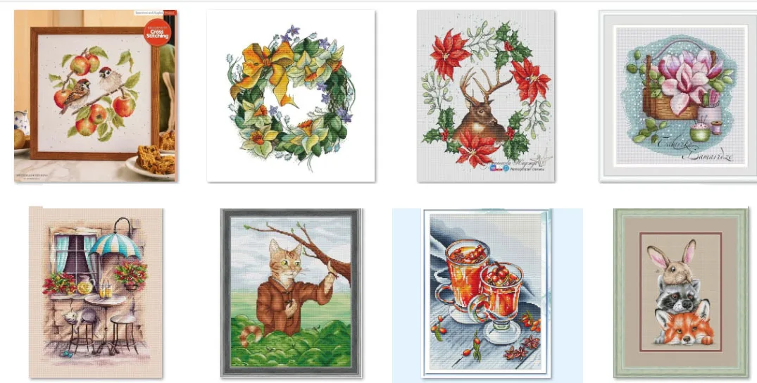 Cross Stitch Kit DIY Set  Sparrow and Apple 34-35  Decoration Cross Stitch Set New Crafts Handmade Embroidery