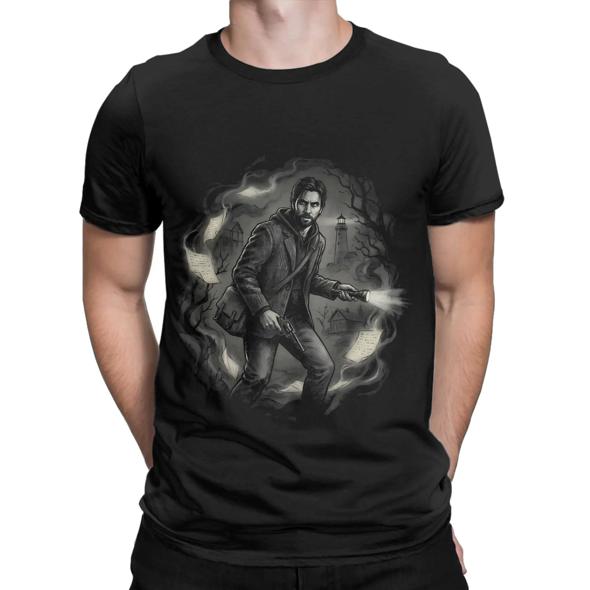 Alan Wake Bright Falls Author Funny Graphic 100% Cotton T-Shirt Alan Wake 2 Tops Tees For Men