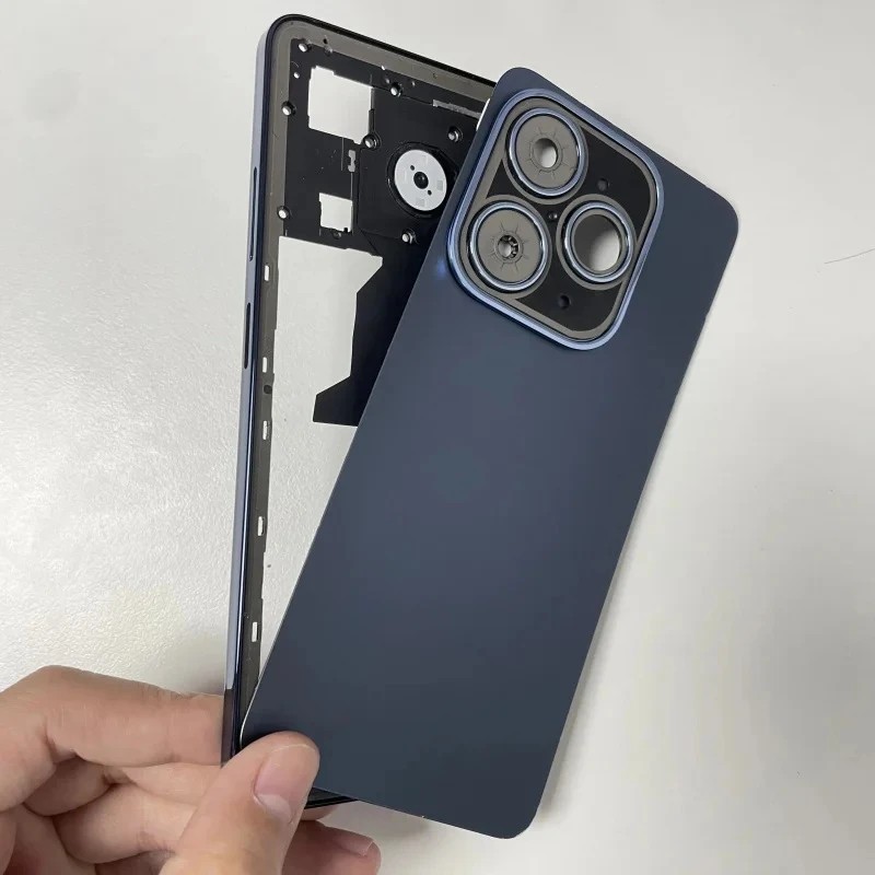 ل انفينيكس الساخن 40i X6528 X6528B الإسكان الكامل الإطار الأوسط + البطارية الغطاء الخلفي الباب الخلفي مع عدسة الكاميرا إصلاح أجزاء #4