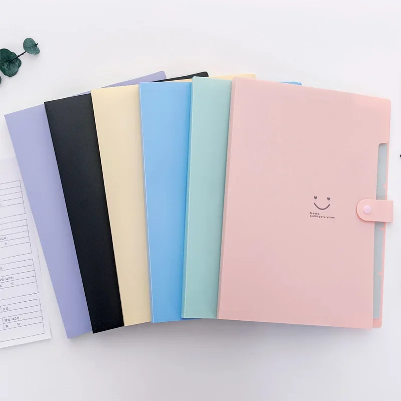 

A4 Size Handheld Design Office Document Folder, 5Grids Paper File Folder Organ Box, Student Test Paper Organizer Bag