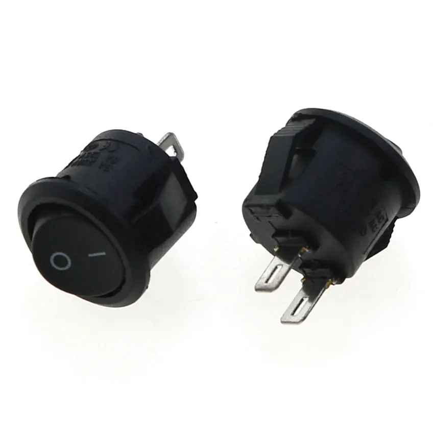1pcs KCD1 2Pin 3Pin ON/OFF Round Boat Rocker Switch DC AC 3A/250V 6A/125V  Black White Red Push Button Switch