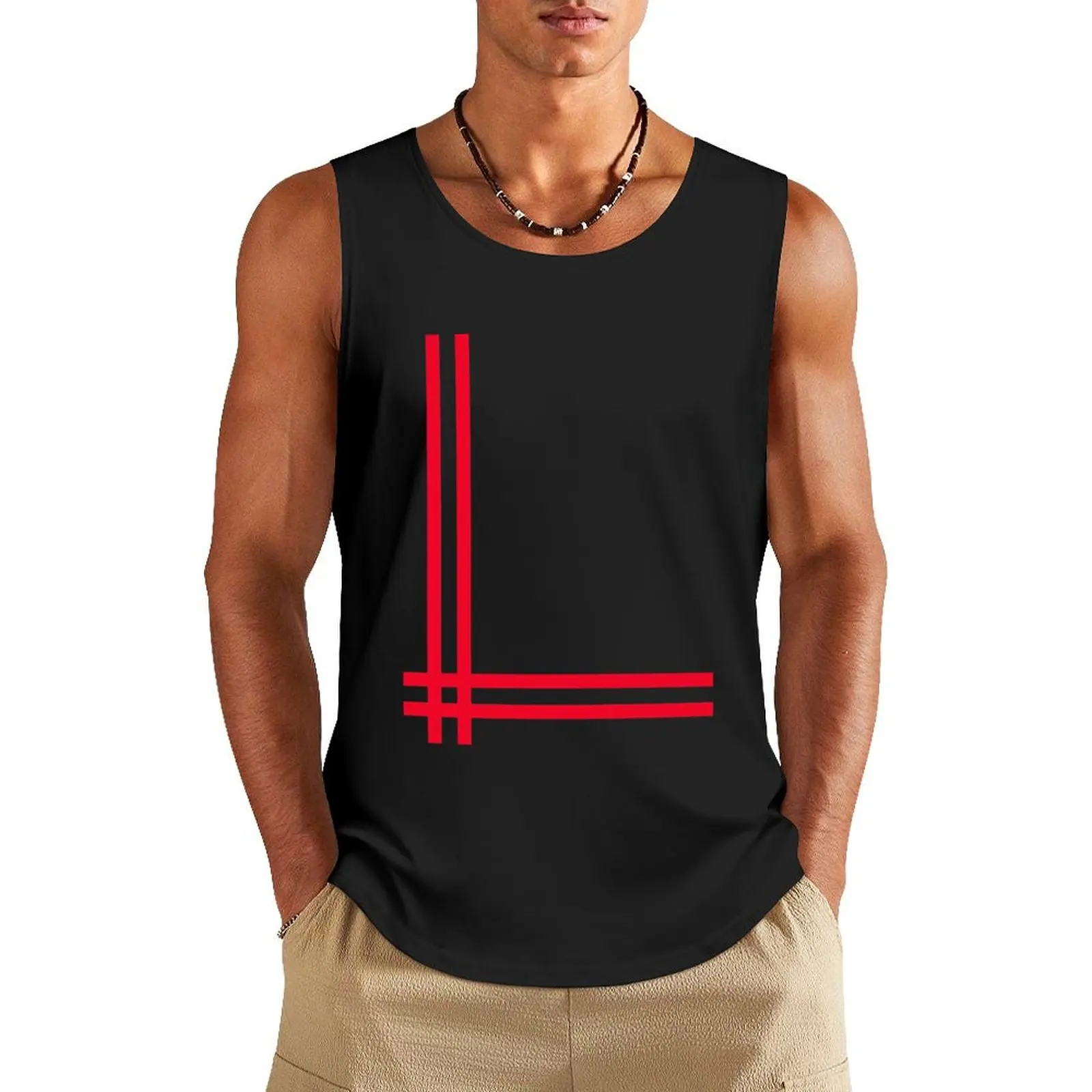 Telekon style Numan stripes Tank Top Muscle fit sleeveless