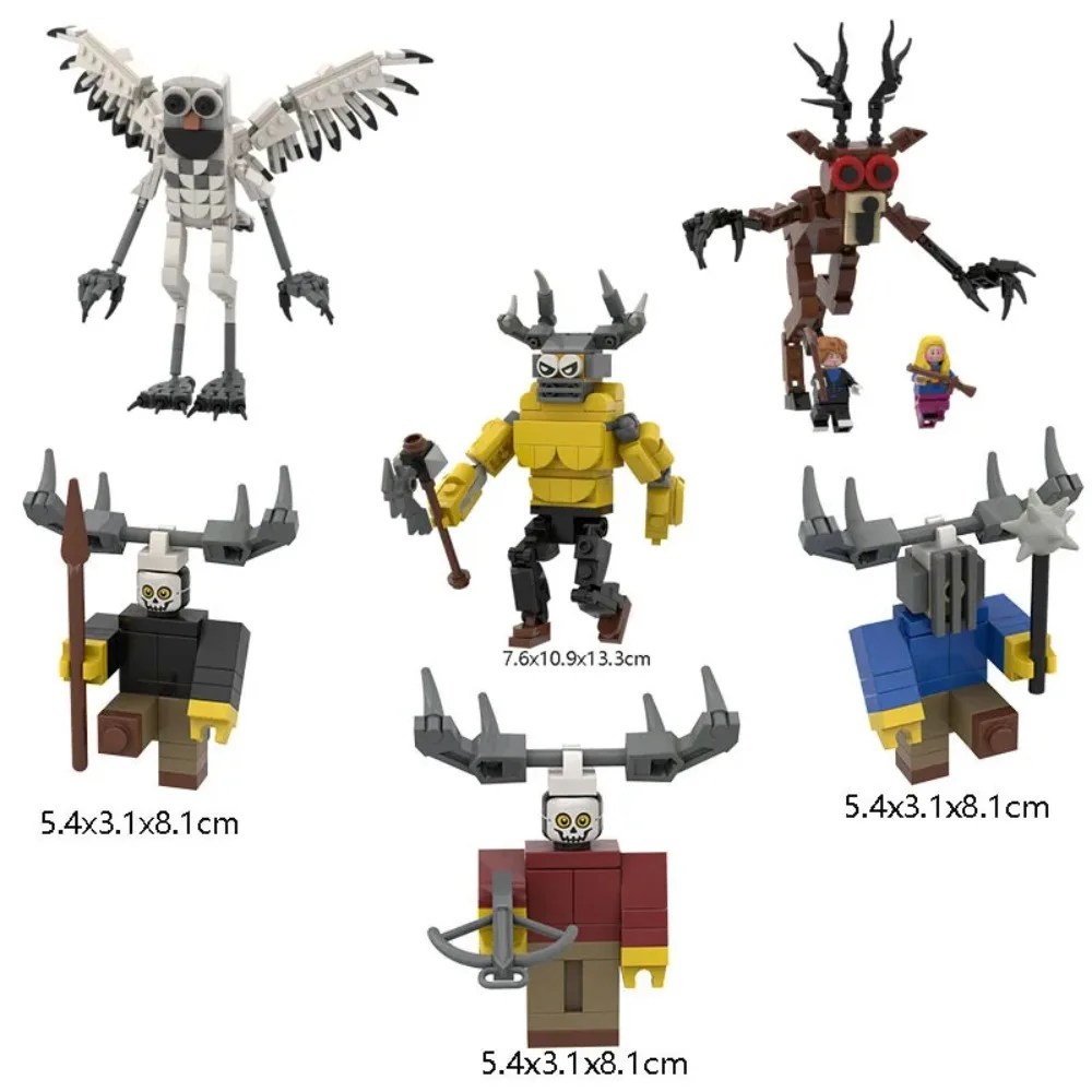 

2026Horror 99 ночей в лесу, набор блоков с оленями, лесные монстры, блоки с оленями, подарки на день рождения, рождественские игрушки для детей