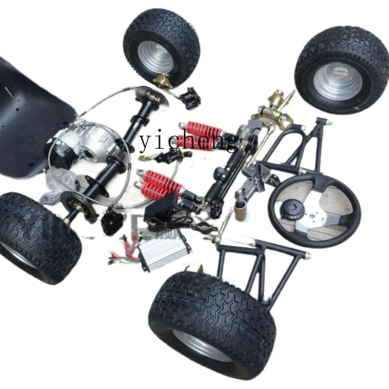 

zws. electric four-wheeler kart accessories front suspension steering differential shaft drive motor rear axle 6-inch tire