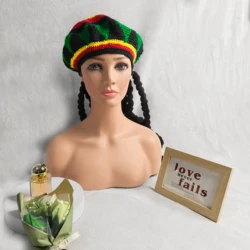 Unisex wig Braid knit hat Hip Hop Buy plus Bob Marley Rasta Beanie Winter dreadlocks Reggae Caribbean Fancy dress hat