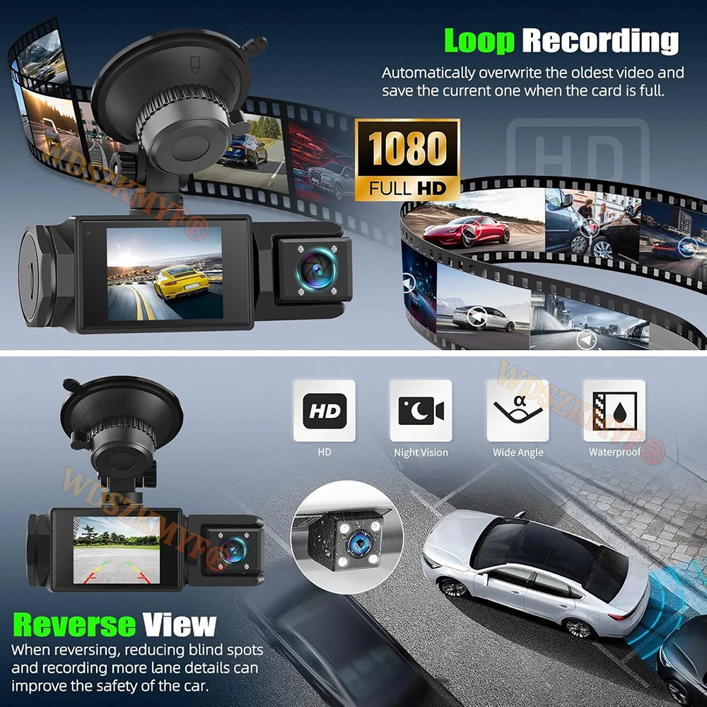 [hot] WIFI&APP Dash Cam Auto For Car Camera HD 1080P Video Recorder 2/3Camera Car DVR Front Rear View Camera Car Accessories