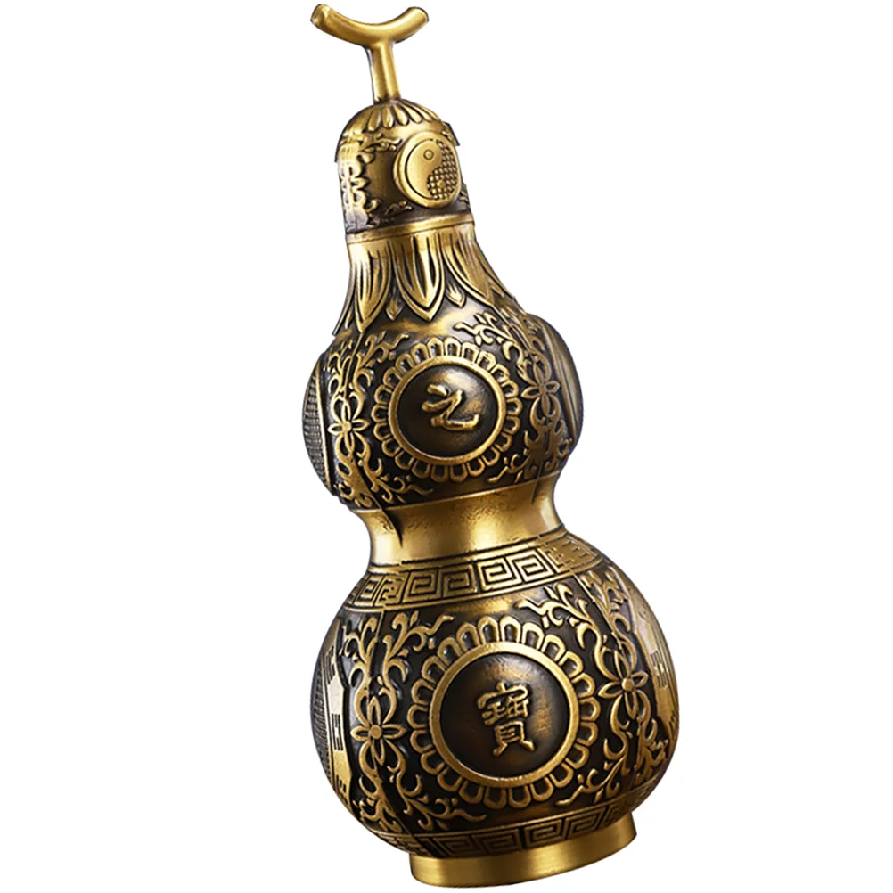 Thrones Retro Decor Gourd Craft Vintage Statue Decoration Brass Cucurbit